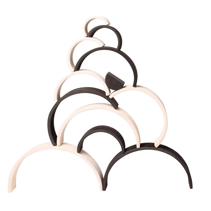 Wooden Stacking Rainbow in Black & Natural