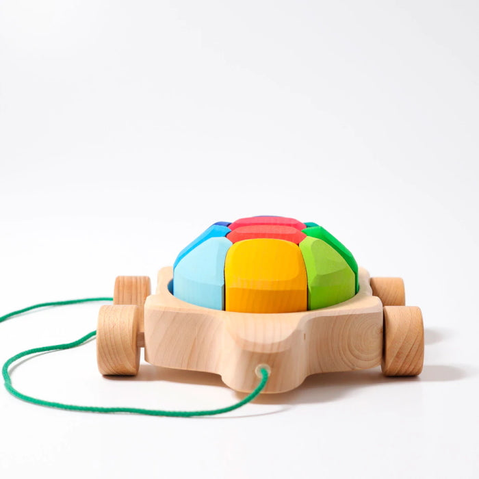 Grimm's | Rainbow Turtle Pull Along at Milk Tooth