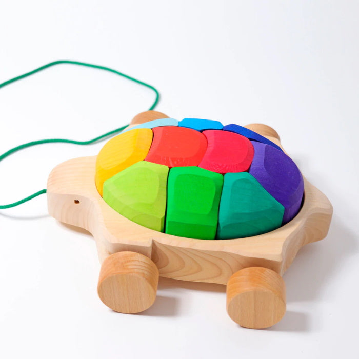 Grimm's | Rainbow Turtle Pull Along at Milk Tooth