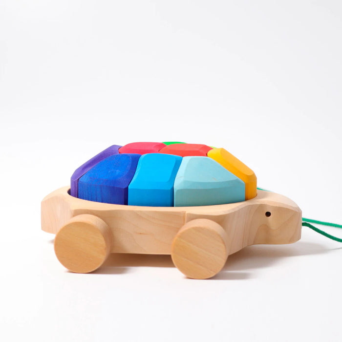 Grimm's | Rainbow Turtle Pull Along at Milk Tooth