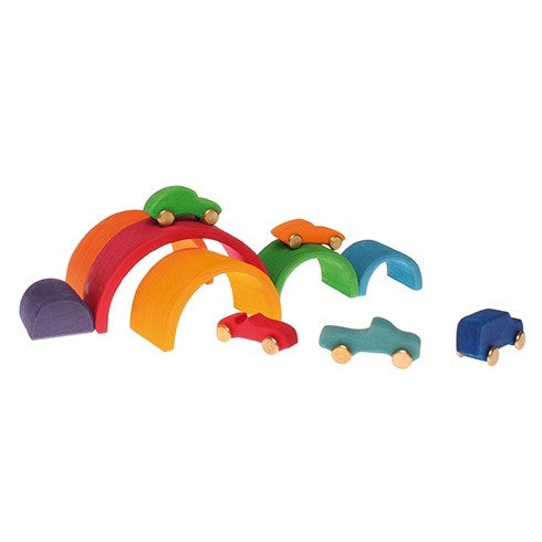 Grimm's | Rainbow Stacking Toy | Wooden | Medium | Milk Tooth