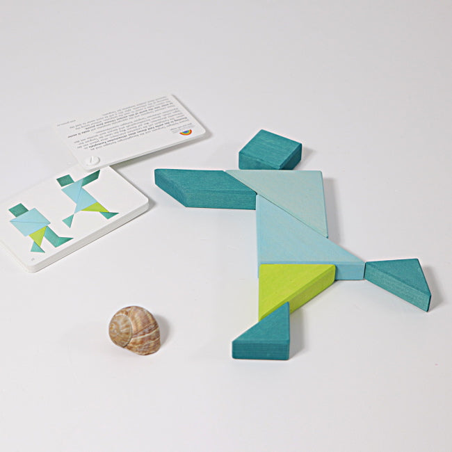 Grimm's | Tangram Blue/Green at Milk Tooth