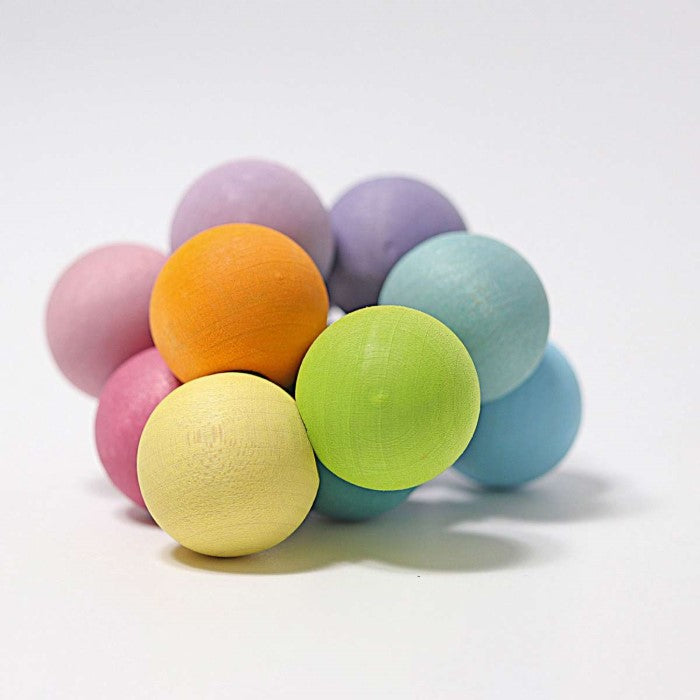 Grimm's | Bead Grasper | Pastel | Wooden Baby Toy
