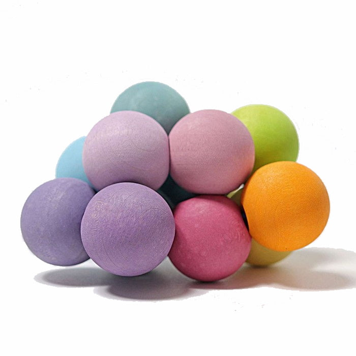 Grimm's | Bead Grasper | Pastel | Wooden Baby Toy