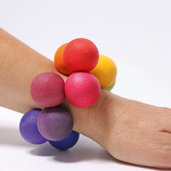 Grimm's | Bead Grasper | Rainbow | Wooden Toy for Babies