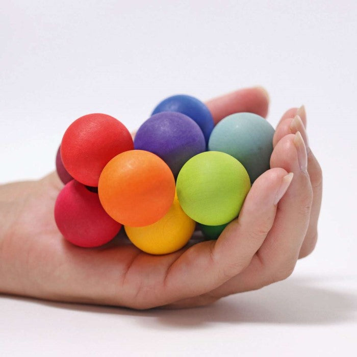 Grimm's | Bead Grasper | Rainbow | Wooden Toy for Babies