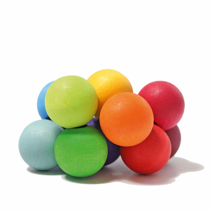 Grimm's | Bead Grasper | Rainbow | Wooden Toy for Babies