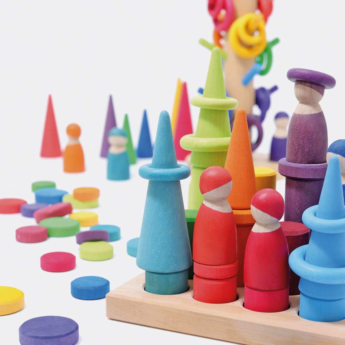 Grimm's | Building Rollers | Small | Rainbow