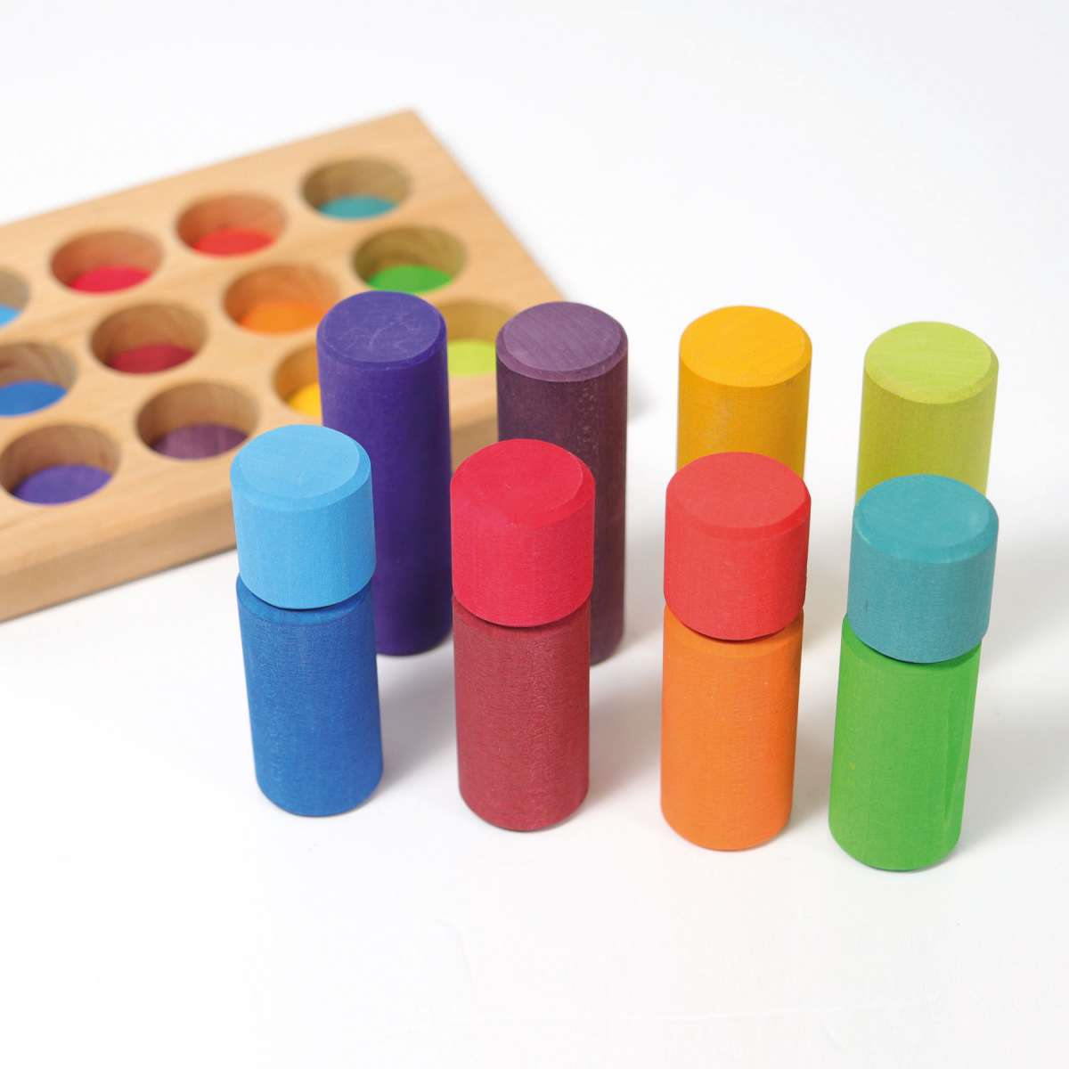 Grimm's | Building Rollers | Small | Rainbow