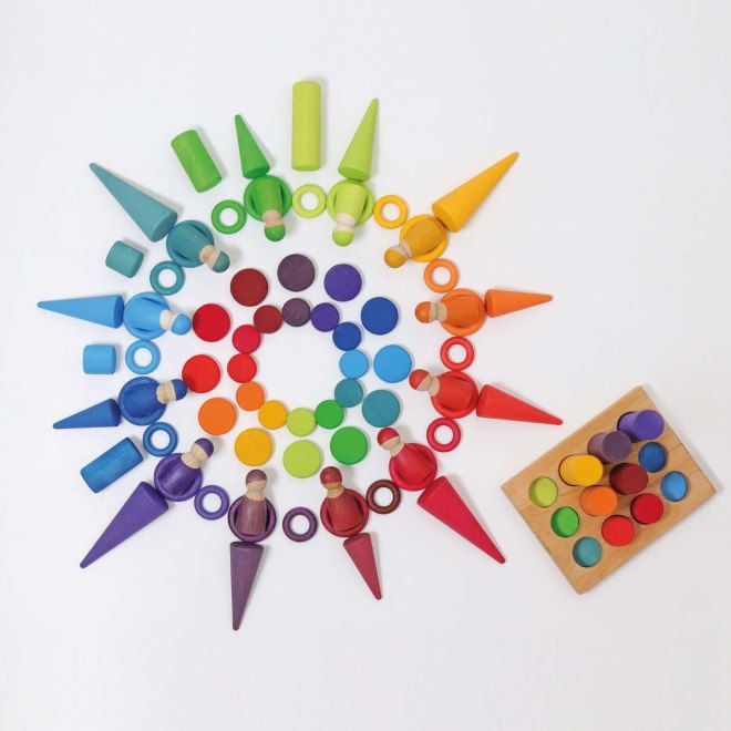 Grimm's | Building Rollers | Small | Rainbow