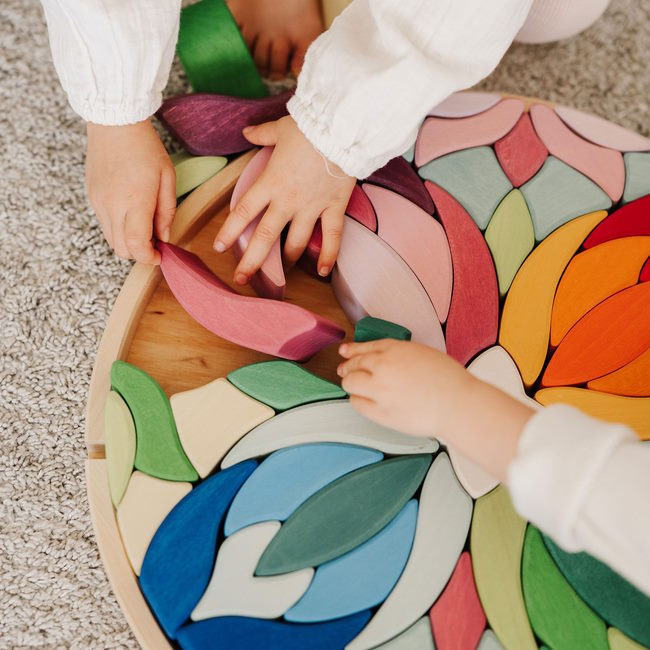 Grimm's | Building Set Lara Puzzle Mandala at Milk Tooth Australia