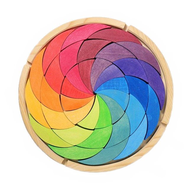 Grimm's | Building Set | Colour Wheel | Rainbow Wooden Blocks