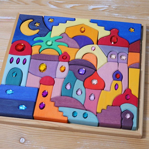 Grimm's | Building Set | Sparkling Mandala Orient | Wooden Blocks