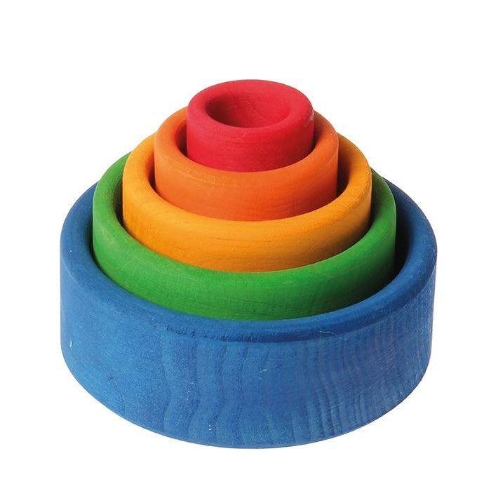 Grimm's | Coloured Stacking Bowls | Outside Blue