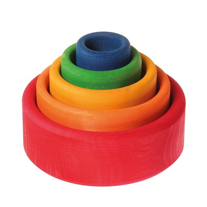 Grimm's | Coloured Stacking Bowls | Outside Red