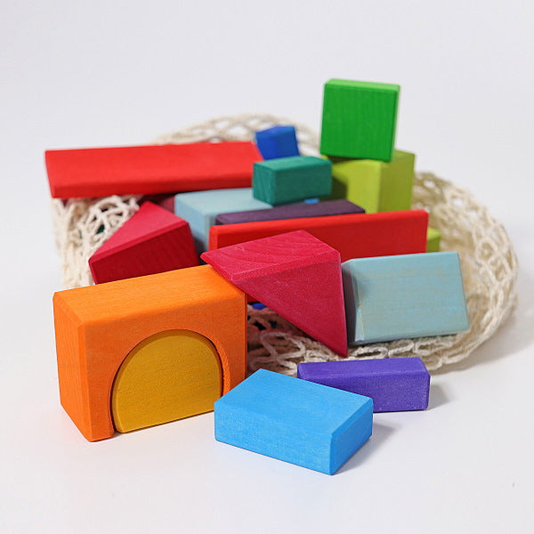 Grimm's | Geometric Blocks | Coloured 30 Pieces