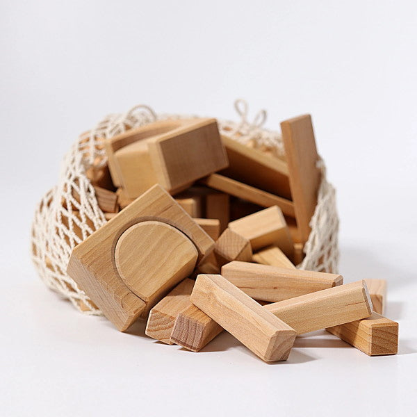 Grimm's | Geometric Blocks | Natural 60 Pieces