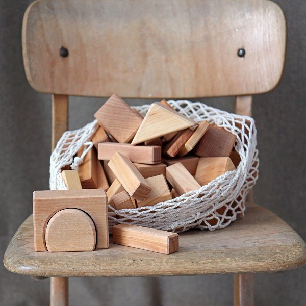 Grimm's | Geometric Blocks | Natural 60 Pieces