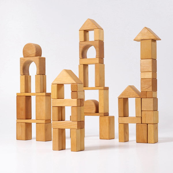 Grimm's | Geometric Blocks | Natural 60 Pieces