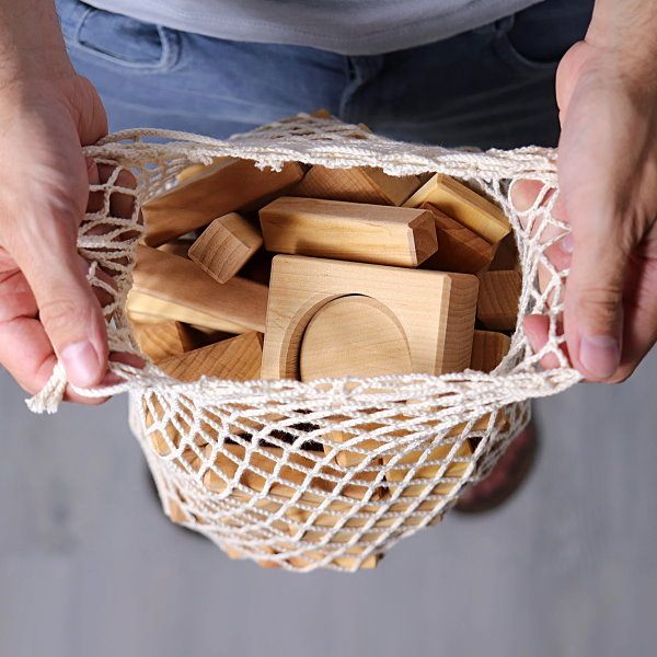 Grimm's | Geometric Blocks | Natural 60 Pieces