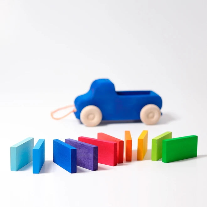 Grimm's | Large Blue Pull Along Truck with Colour Charts
