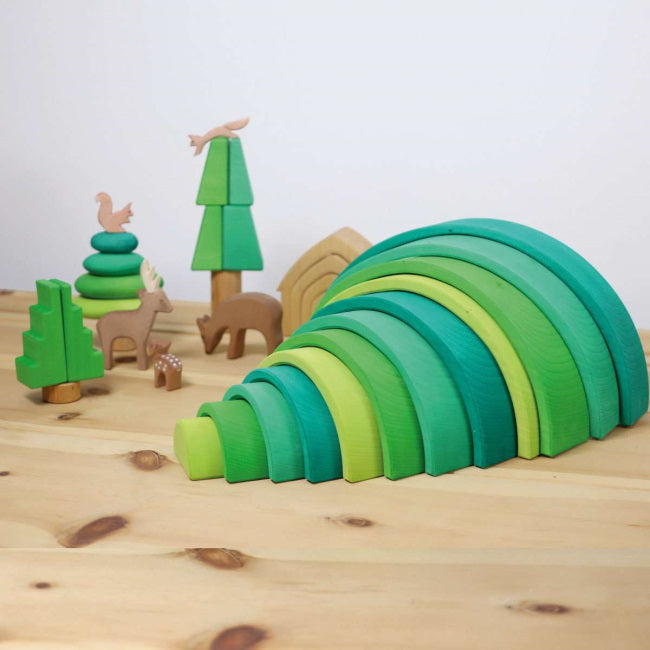 Grimm's | Large Rainbow Forest Green at Milk Tooth