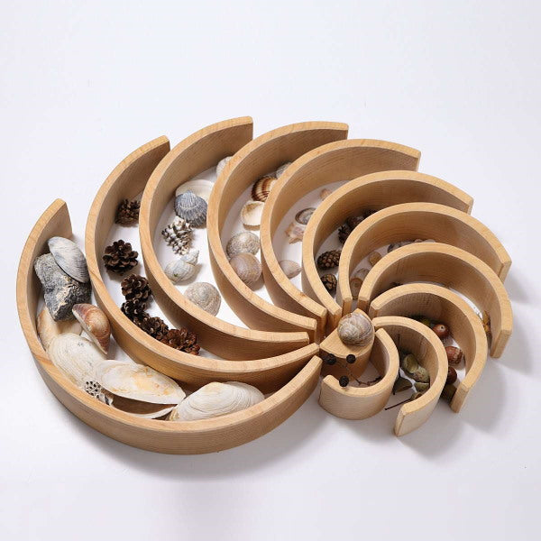 Grimm's | Large Rainbow Natural wooden stacking toy at Milk Tooth