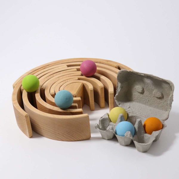 Grimm's | Large Natural Rainbow wooden stacking toy at Milk Tooth