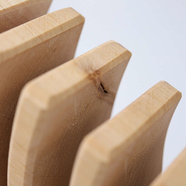 Grimm's | Large Natural Rainbow wooden stacking toy at Milk Tooth