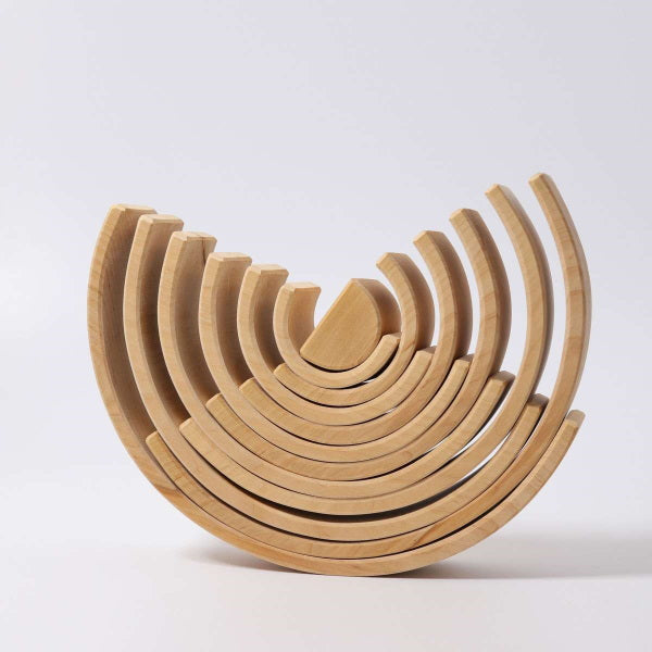 Grimm's | Large Rainbow Natural wooden stacking toy at Milk Tooth