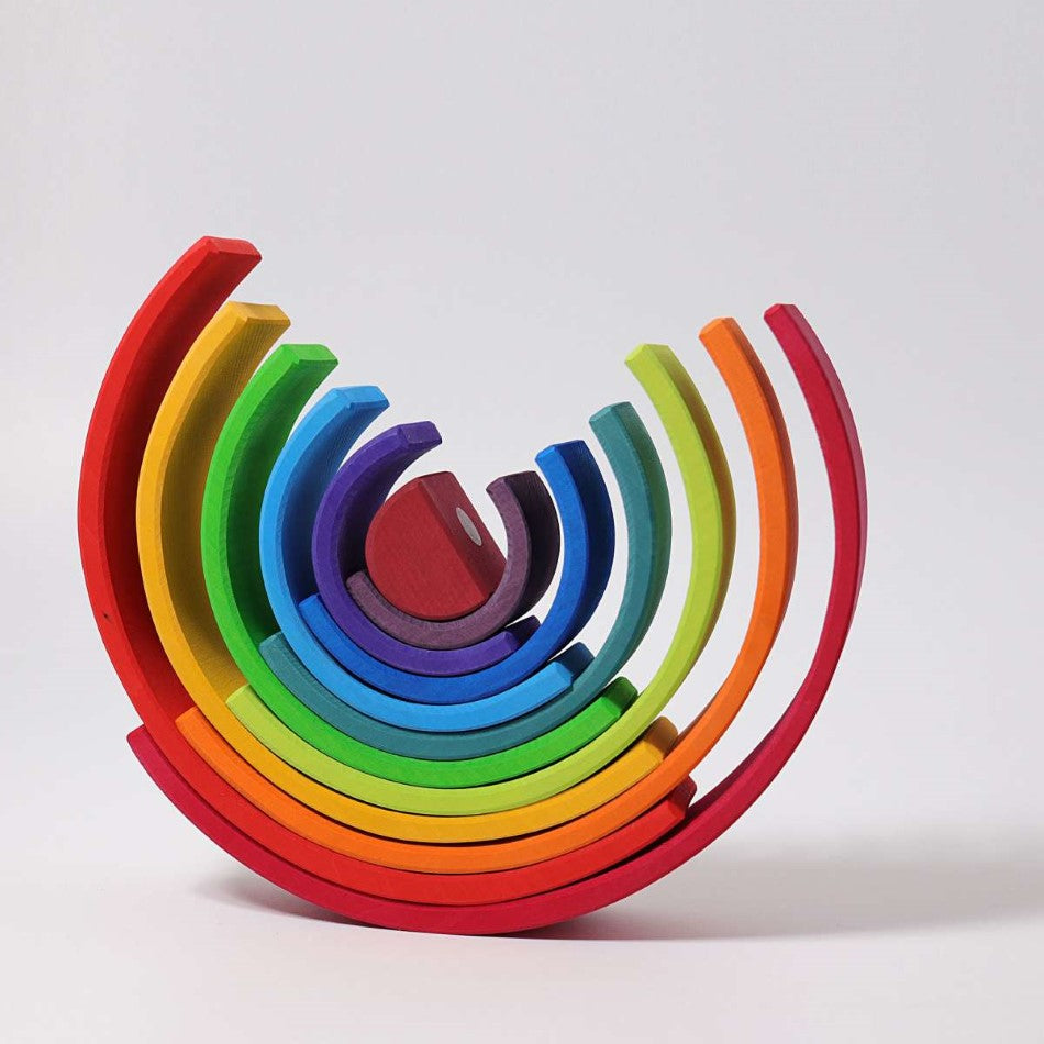Grimm's | Wooden Rainbow Stacking Toy | Large