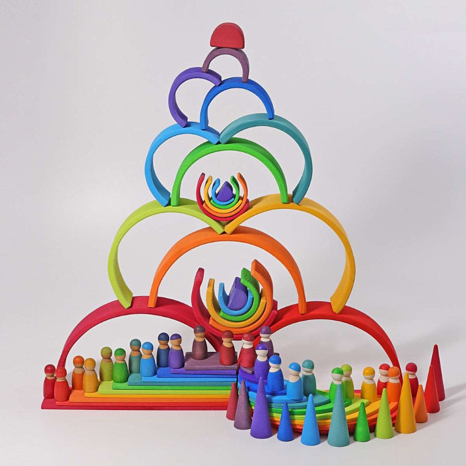 Grimm's Spiel Und Holz | Wooden Rainbow Stacking Toy | Large and more