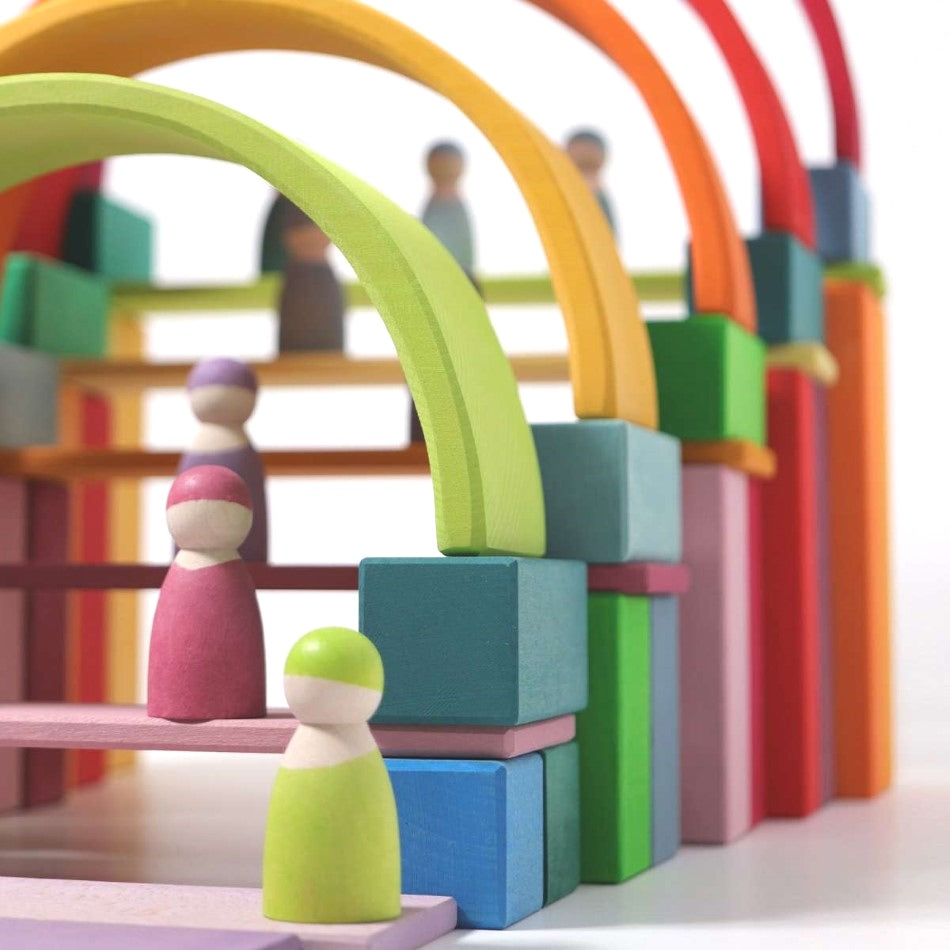 Grimm's Large Rainbow Stacking Toy and Rainbow Friends