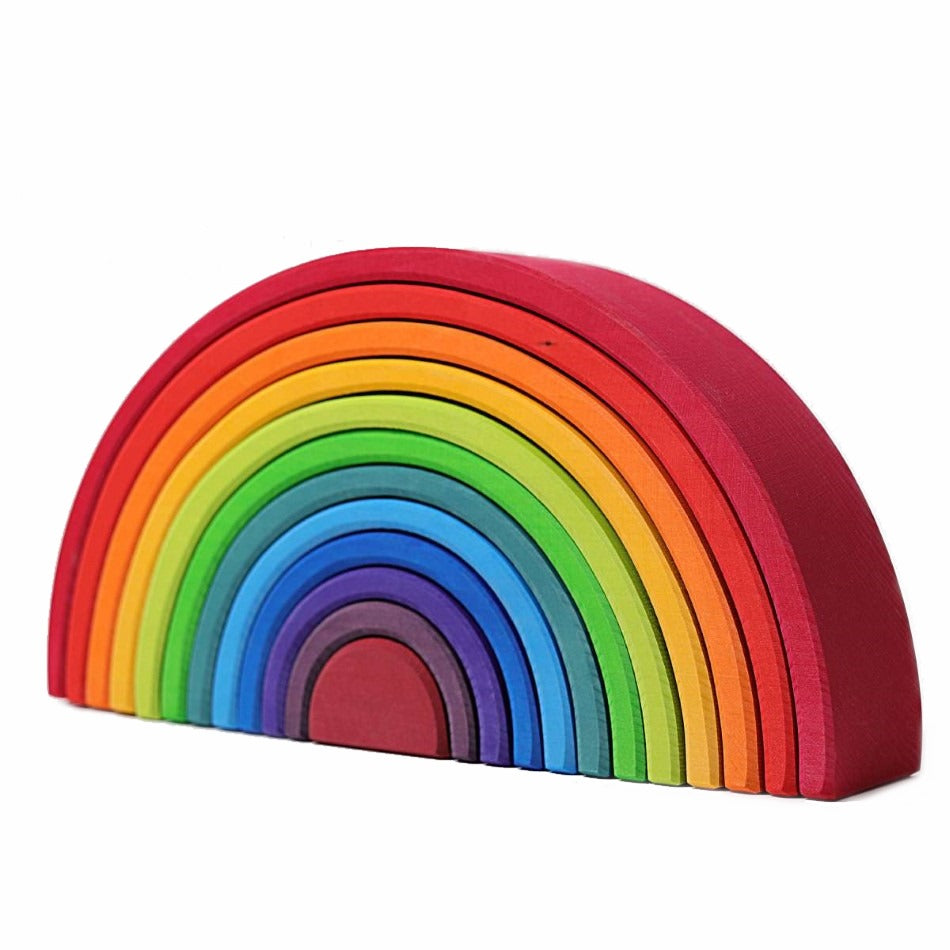 Grimm's | Wooden Rainbow Stacking Toy | Large