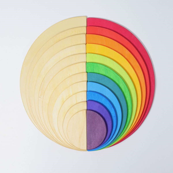 Grimm's Rainbow and Natural Semi Circles wooden toy at Milk Tooth