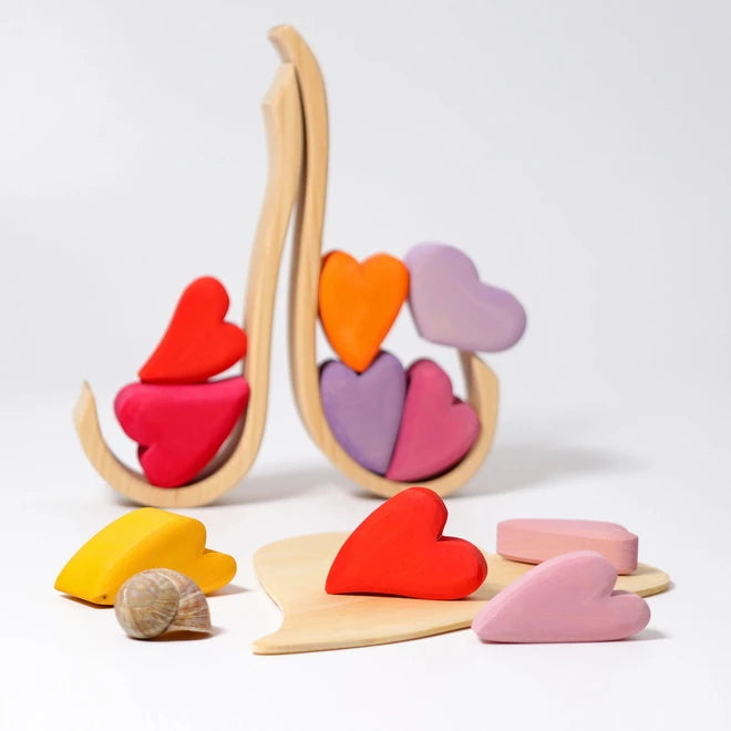 Grimm's | Red Hearts Building Set