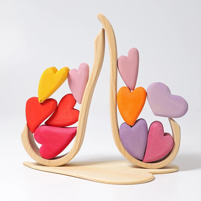 Grimm's | Red Hearts Building Set
