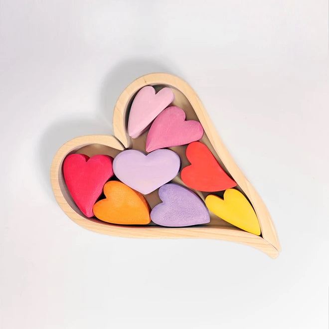Grimm's | Red Hearts Building Set