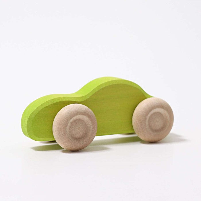 Grimm's | Coloured Wooden Cars | Slimline 5 Pieces | Green Race Car