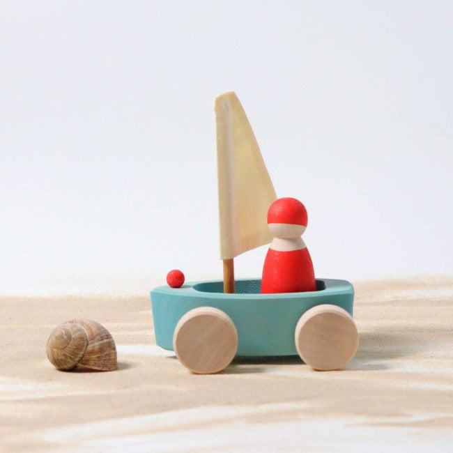 Grimm's Set of 4 Small Land Yachts with Sailors