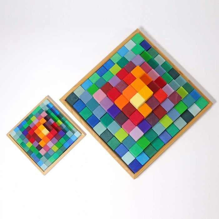 Grimm's | Stepped Pyramid | Large and Small | Rainbow Building Blocks