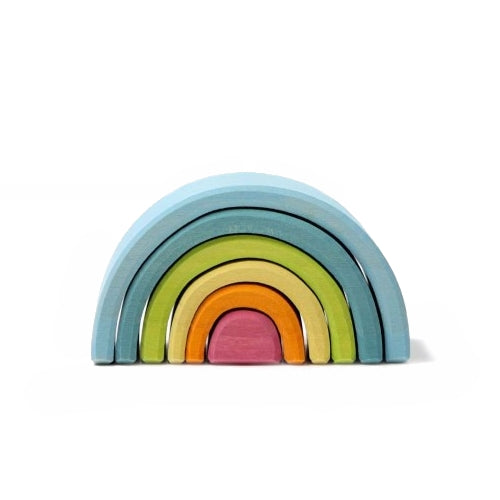 Grimm's | Wooden Rainbow Stacking Toy | Pastel | Small