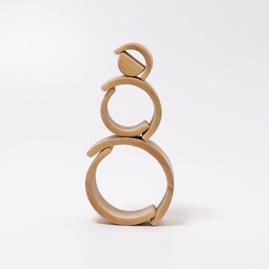Grimm's | Wooden Rainbow Stacking Toy | Natural | Small