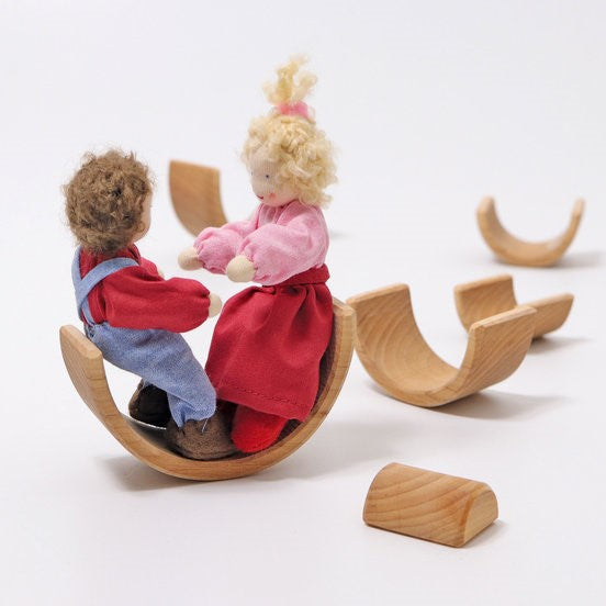 Grimm's | Wooden Rainbow Stacking Toy | Natural | Small
