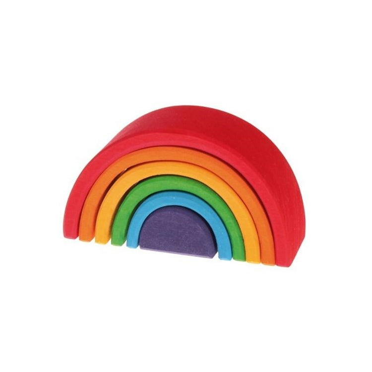 Grimm's Small Rainbow wooden stacking toy at Milk Tooth