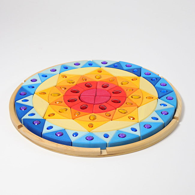Grimm's | Sparkling Mandala Sun wooden blocks toy