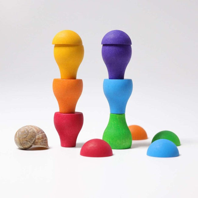 Grimm's | Rainbow Sorting Mushrooms | Wooden Toy