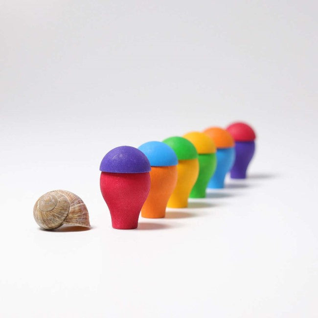 Grimm's | Rainbow Sorting Mushrooms | Wooden Toy