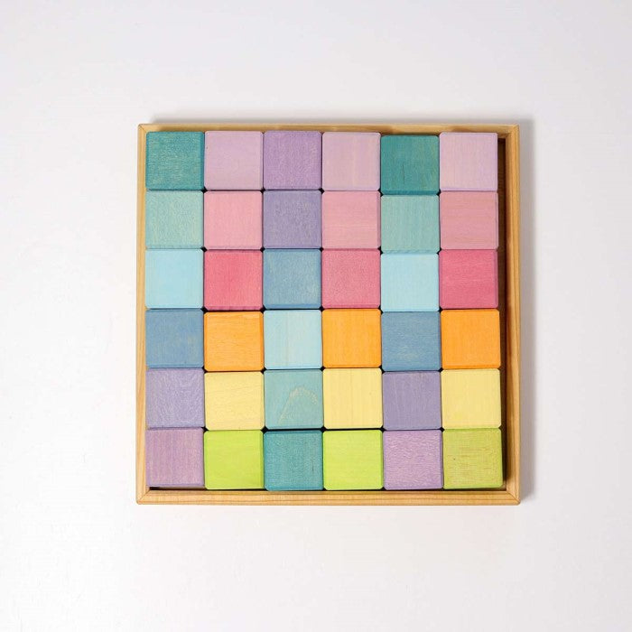 Grimm's | Square Mosaic | Pastel 36 Blocks