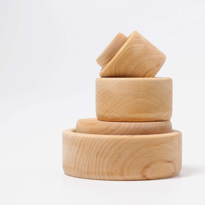 Grimm's | Natural Stacking Bowls | Wooden Toys